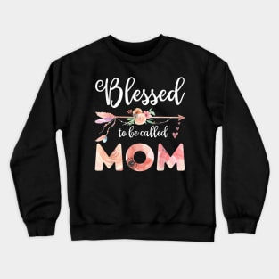 Womens Blessed Mom Floral Mom Mothers Day Gift Crewneck Sweatshirt
